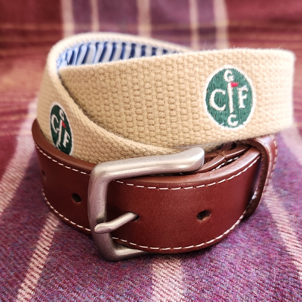 Peter Millar Conway Farms Golf Club Embroidered Belt